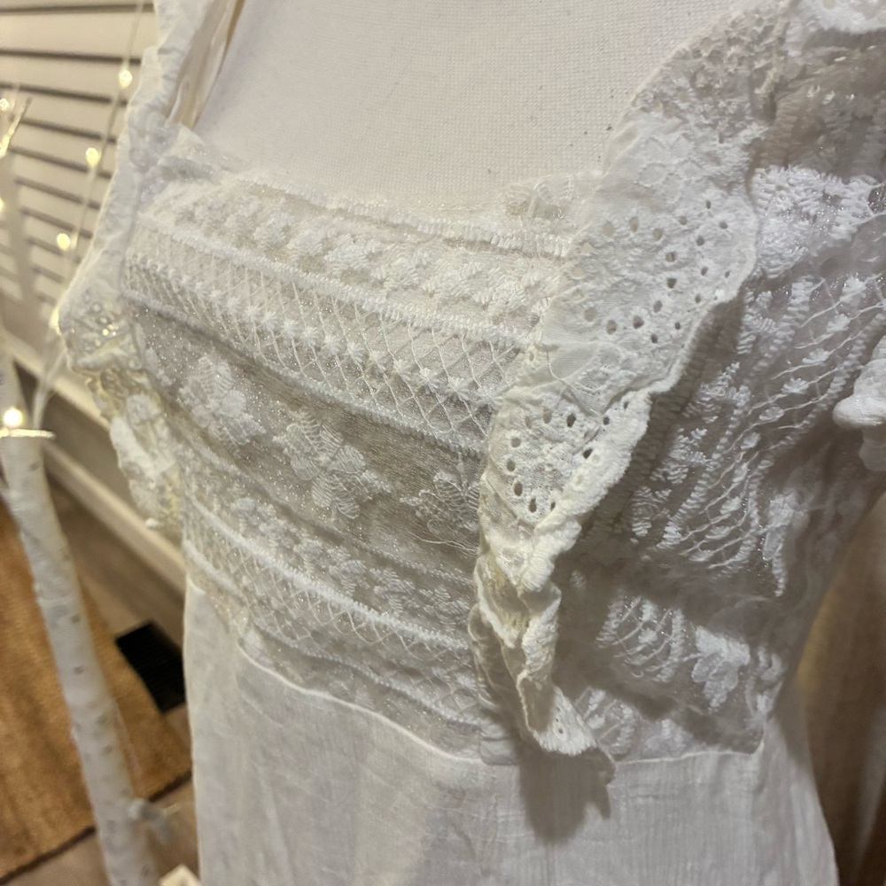 Selfie Leslie “Something Borrowed” White Lace Cottagecore Dress Large L NWT NEW - Picture 5 of 14